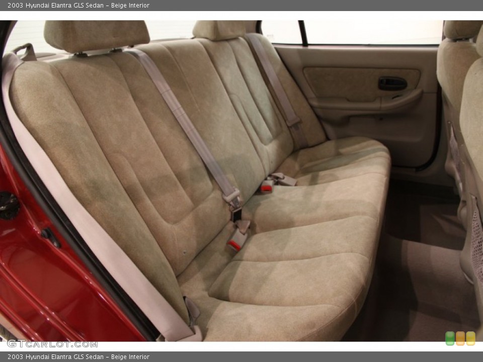 Beige Interior Rear Seat for the 2003 Hyundai Elantra GLS Sedan #93362672