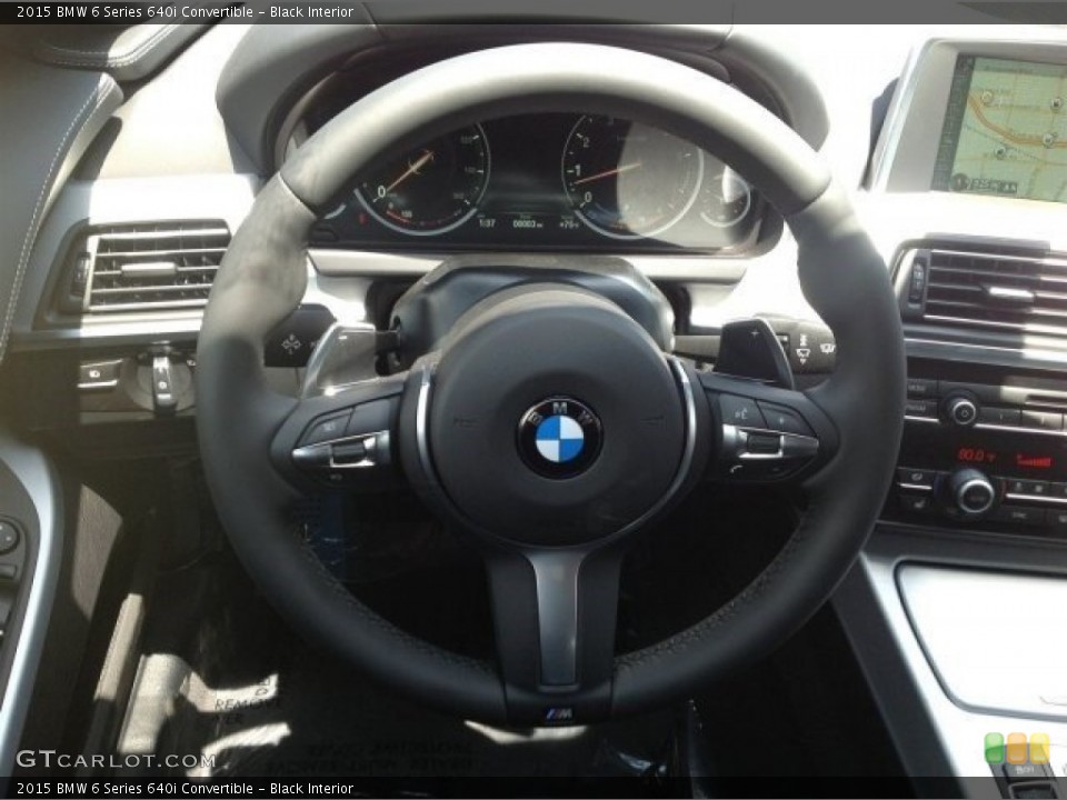 Black Interior Steering Wheel for the 2015 BMW 6 Series 640i Convertible #93371273