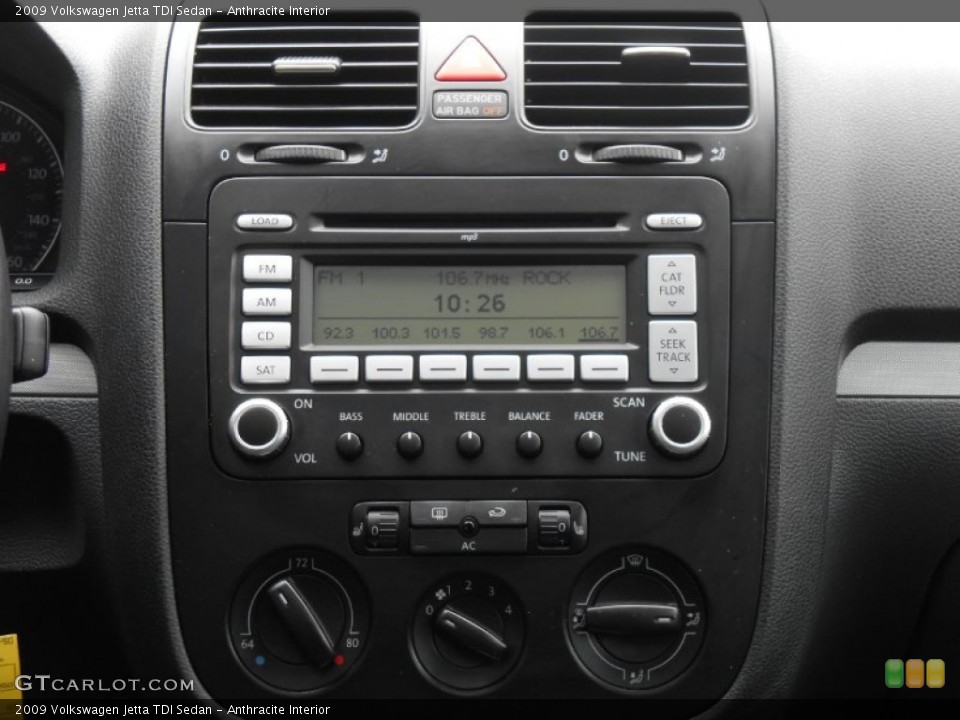 Anthracite Interior Controls for the 2009 Volkswagen Jetta TDI Sedan #93384070