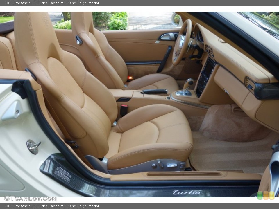 Sand Beige Interior Front Seat for the 2010 Porsche 911 Turbo Cabriolet #93392560
