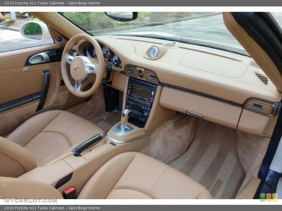 Sand Beige Interior Dashboard for the 2010 Porsche 911 Turbo Cabriolet #93392593