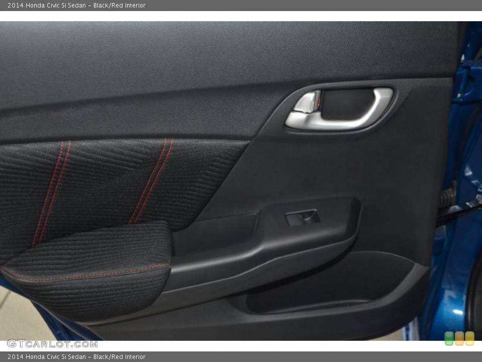 Black/Red Interior Door Panel for the 2014 Honda Civic Si Sedan #93408484