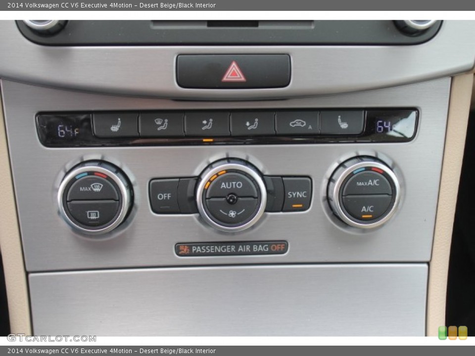 Desert Beige/Black Interior Controls for the 2014 Volkswagen CC V6 Executive 4Motion #93414380