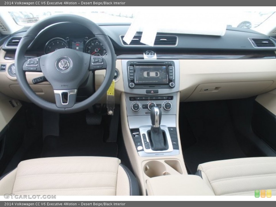 Desert Beige/Black Interior Dashboard for the 2014 Volkswagen CC V6 Executive 4Motion #93414617