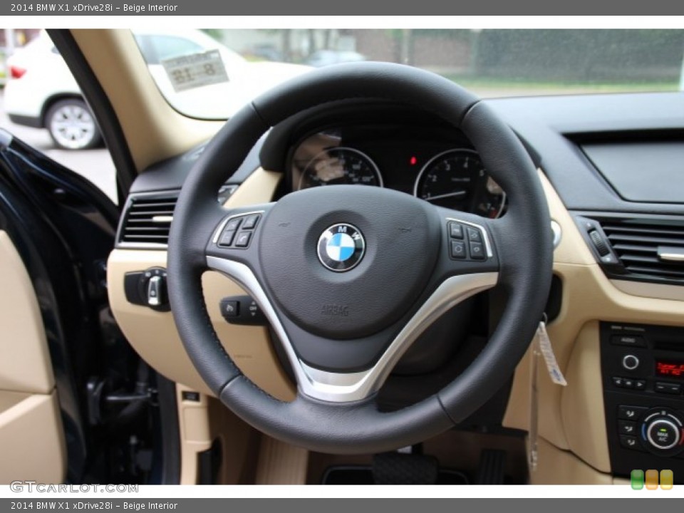 Beige Interior Steering Wheel for the 2014 BMW X1 xDrive28i #93417614