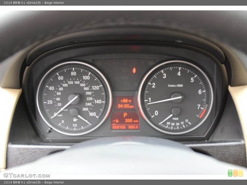 Beige Interior Gauges for the 2014 BMW X1 xDrive28i #93417680