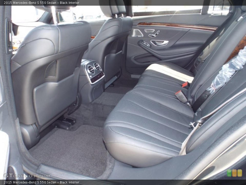 Black Interior Rear Seat for the 2015 Mercedes-Benz S 550 Sedan #93419324