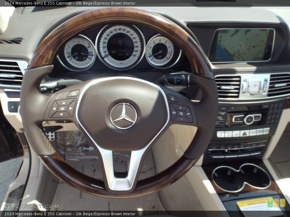 Silk Beige/Espresso Brown Interior Steering Wheel for the 2014 Mercedes-Benz E 350 Cabriolet #93420215