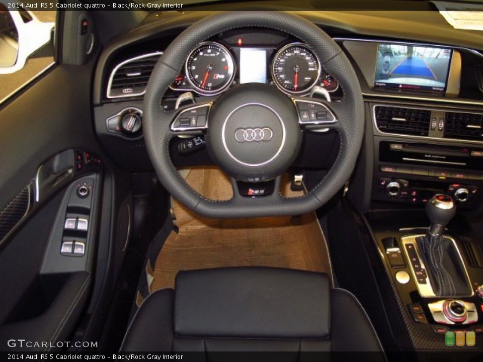 Black/Rock Gray Interior Steering Wheel for the 2014 Audi RS 5 Cabriolet quattro #93421361
