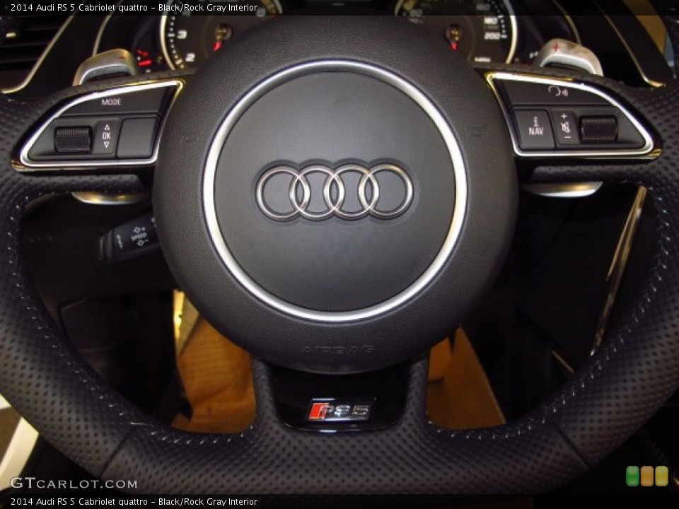 Black/Rock Gray Interior Steering Wheel for the 2014 Audi RS 5 Cabriolet quattro #93421457