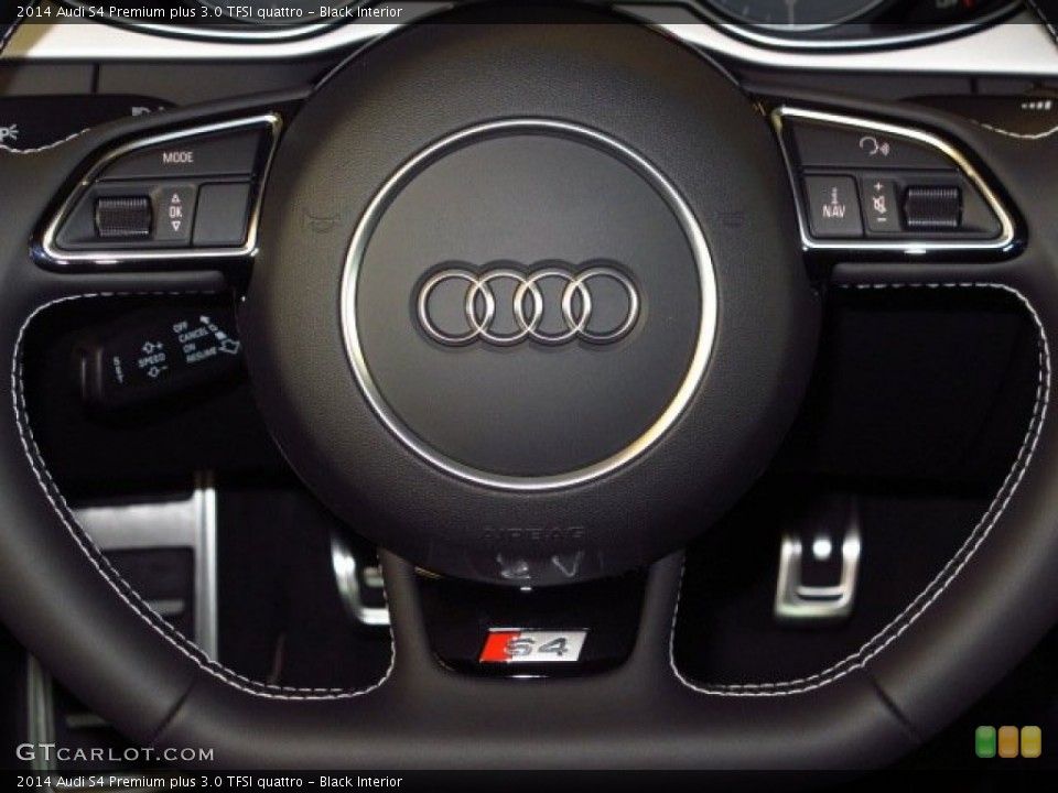 Black Interior Steering Wheel for the 2014 Audi S4 Premium plus 3.0 TFSI quattro #93422924