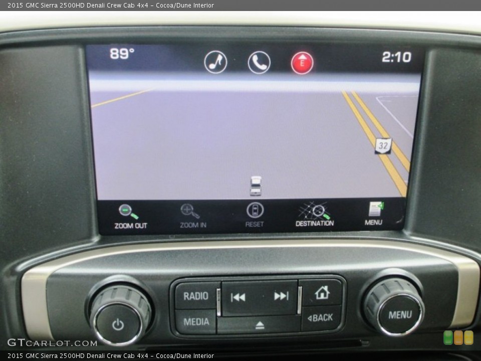 Cocoa/Dune Interior Navigation for the 2015 GMC Sierra 2500HD Denali Crew Cab 4x4 #93433916