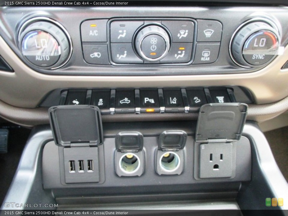 Cocoa/Dune Interior Controls for the 2015 GMC Sierra 2500HD Denali Crew Cab 4x4 #93433994