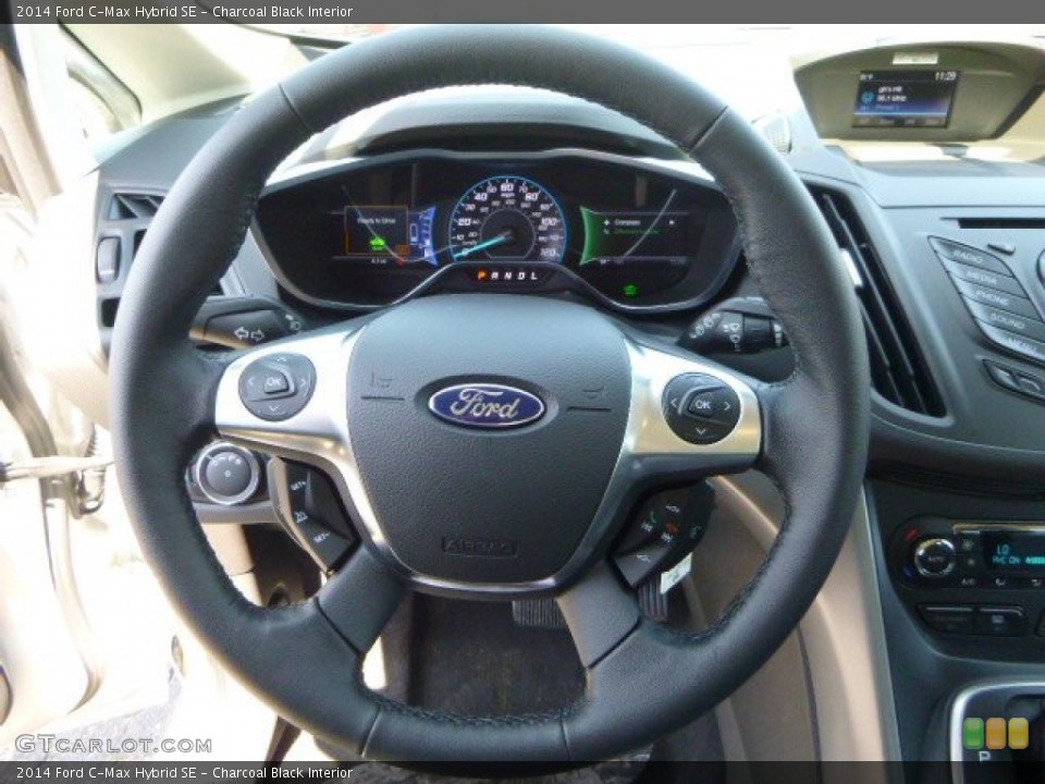 Charcoal Black Interior Steering Wheel for the 2014 Ford C-Max Hybrid SE #93456081