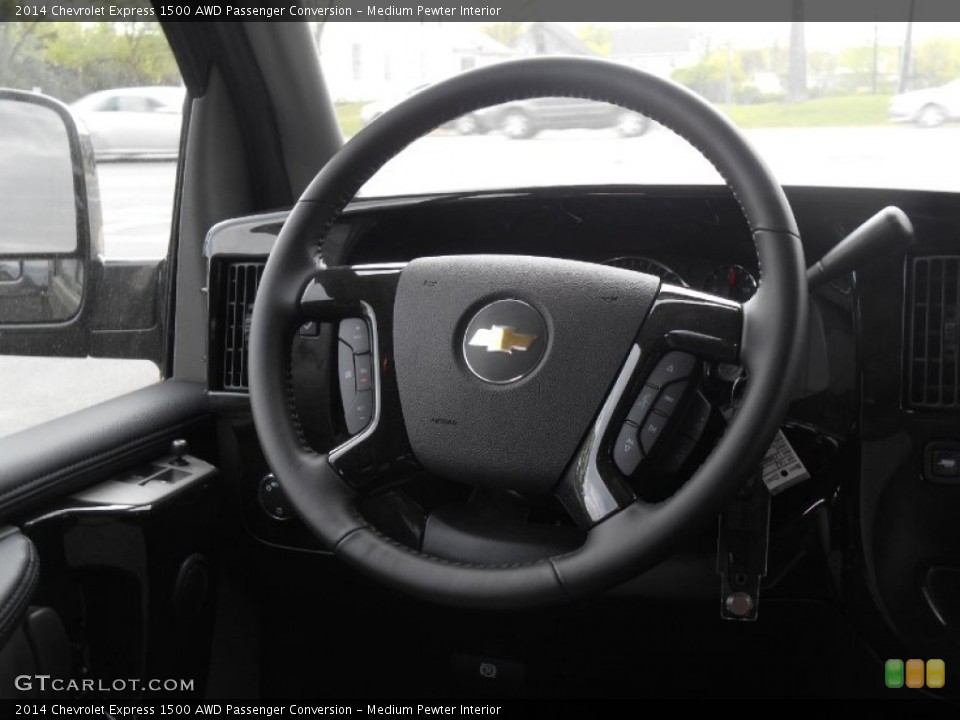 Medium Pewter Interior Steering Wheel for the 2014 Chevrolet Express 1500 AWD Passenger Conversion #93476305