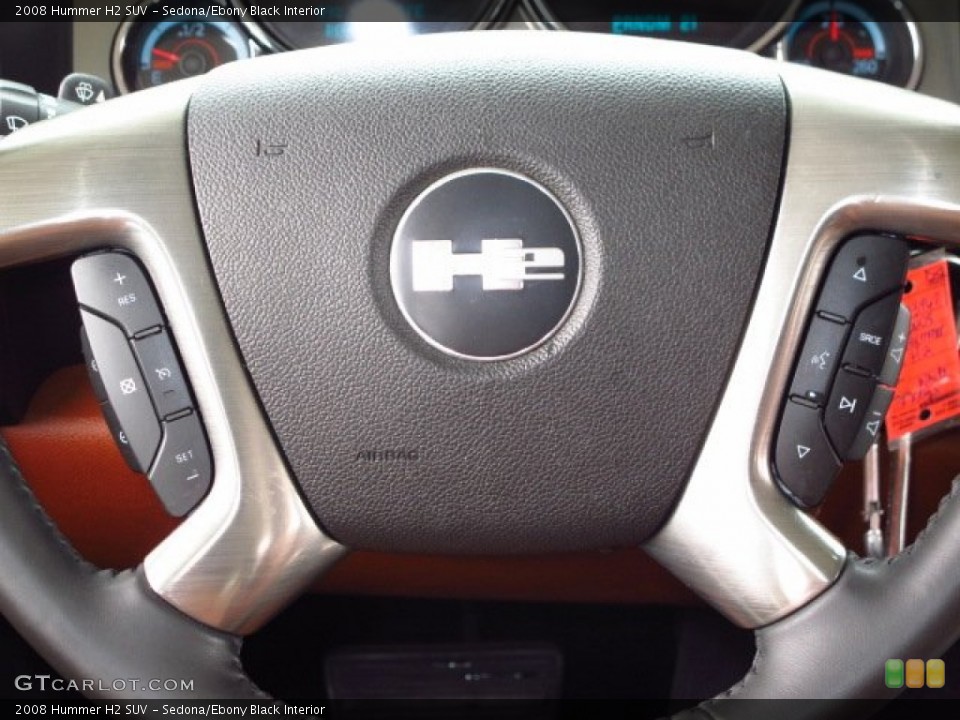 Sedona/Ebony Black Interior Steering Wheel for the 2008 Hummer H2 SUV #93497975