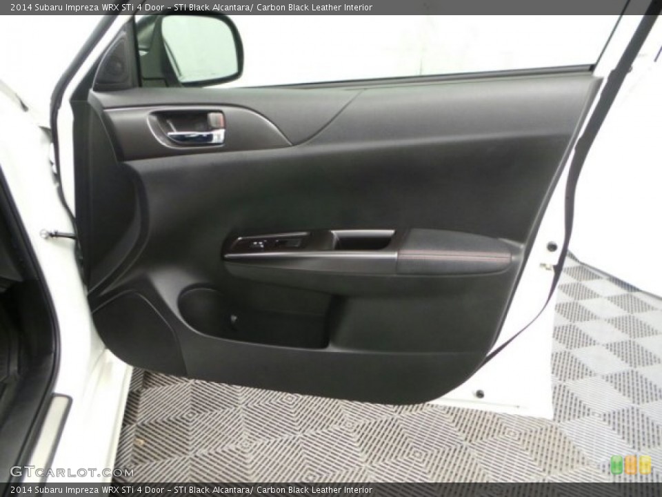 STI Black Alcantara/ Carbon Black Leather Interior Door Panel for the 2014 Subaru Impreza WRX STi 4 Door #93514373
