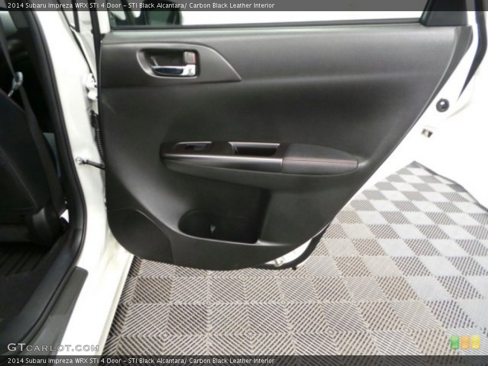 STI Black Alcantara/ Carbon Black Leather Interior Door Panel for the 2014 Subaru Impreza WRX STi 4 Door #93514391