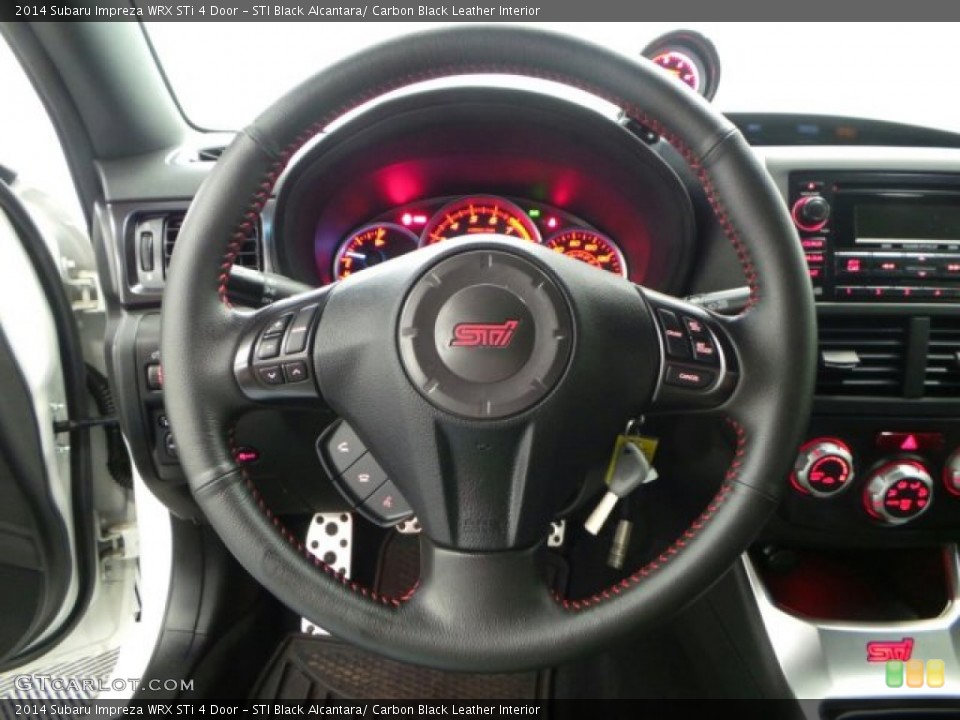 STI Black Alcantara/ Carbon Black Leather Interior Steering Wheel for the 2014 Subaru Impreza WRX STi 4 Door #93514406