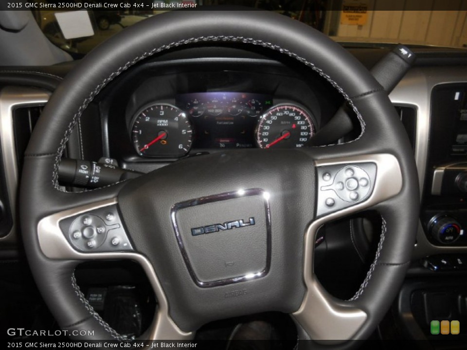 Jet Black Interior Steering Wheel for the 2015 GMC Sierra 2500HD Denali Crew Cab 4x4 #93527572