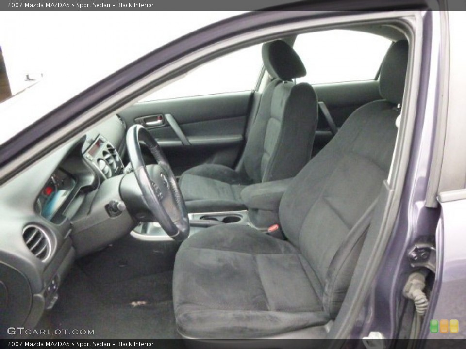 Black Interior Front Seat for the 2007 Mazda MAZDA6 s Sport Sedan #93571662