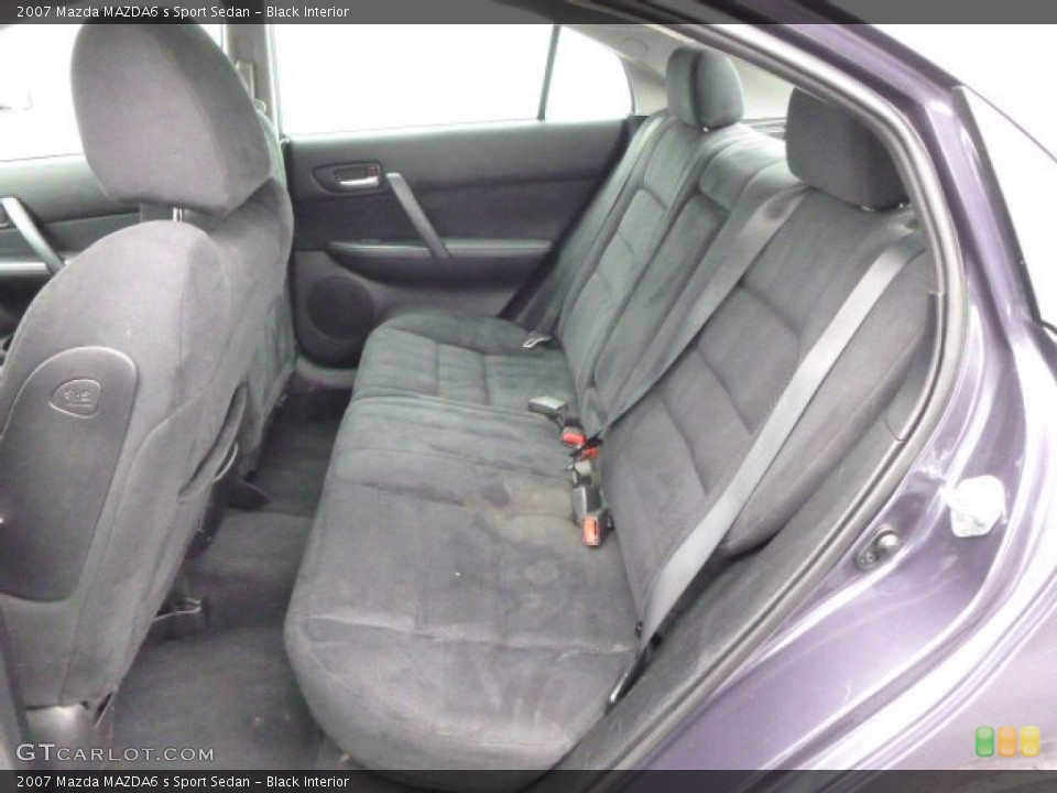 Black Interior Rear Seat for the 2007 Mazda MAZDA6 s Sport Sedan #93571683