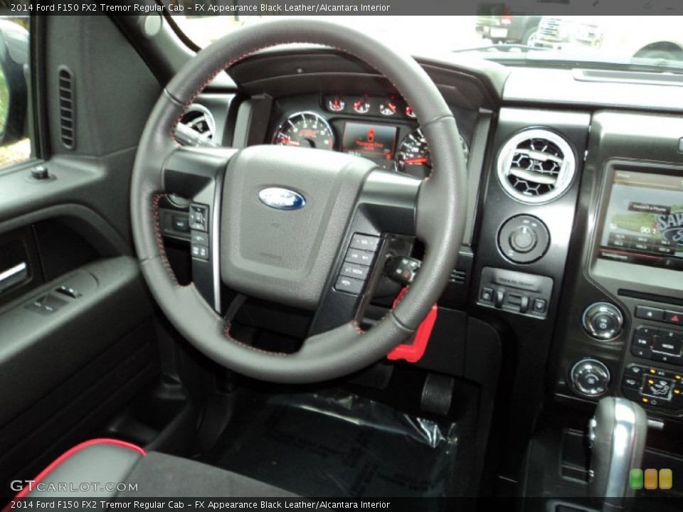 FX Appearance Black Leather/Alcantara Interior Steering Wheel for the 2014 Ford F150 FX2 Tremor Regular Cab #93590334