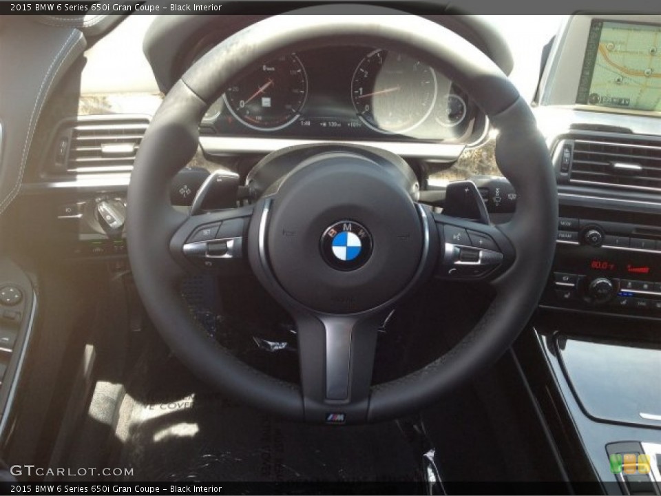 Black Interior Steering Wheel for the 2015 BMW 6 Series 650i Gran Coupe #93623395