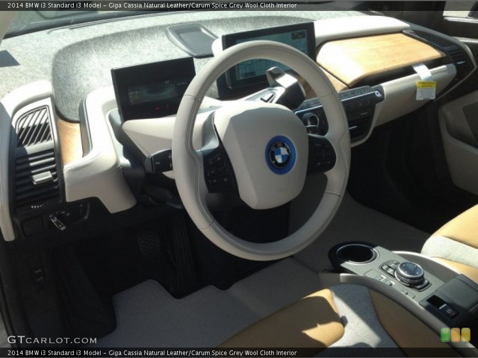 Giga Cassia Natural Leather/Carum Spice Grey Wool Cloth Interior Dashboard for the 2014 BMW i3  #93623485