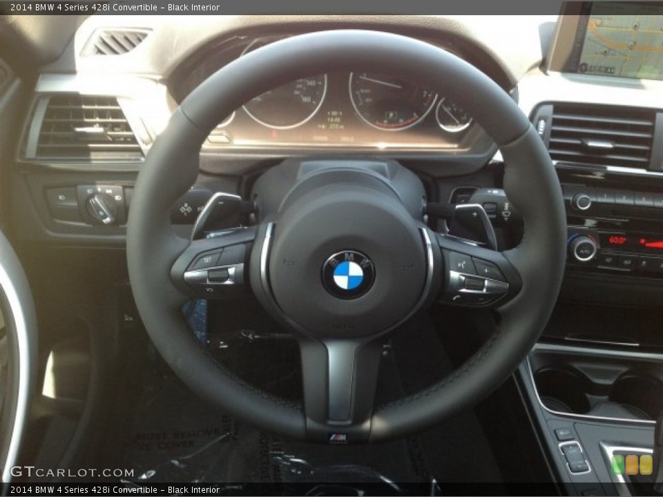 Black Interior Steering Wheel for the 2014 BMW 4 Series 428i Convertible #93623881