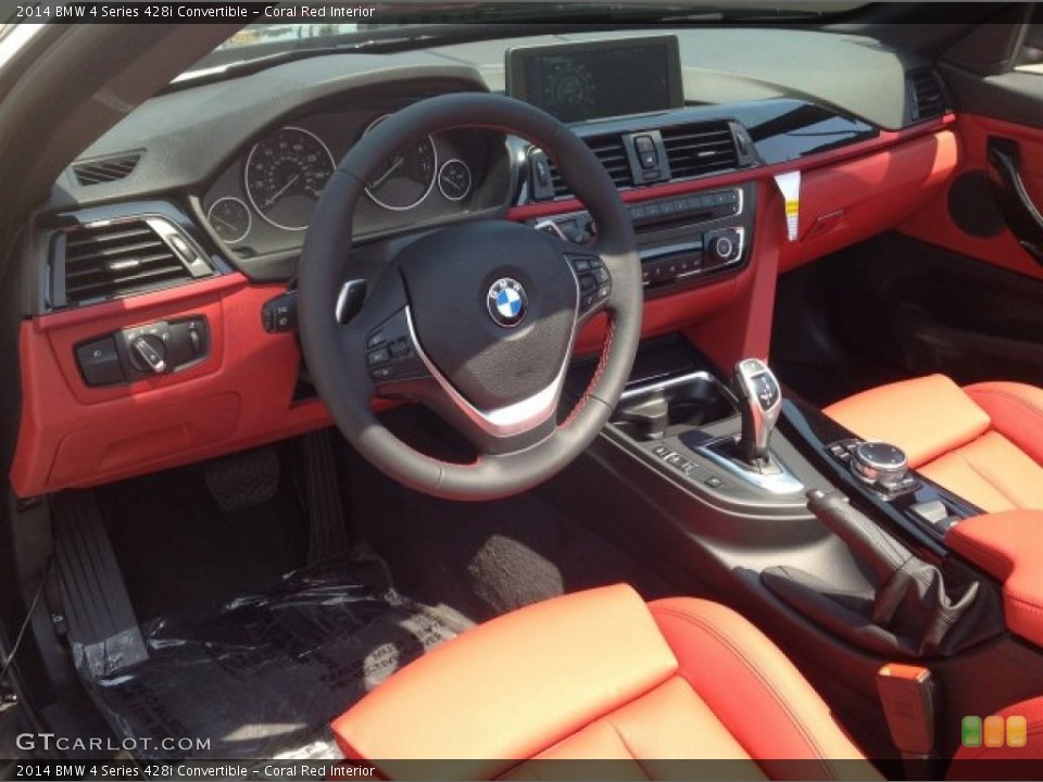Coral Red Interior Prime Interior for the 2014 BMW 4 Series 428i Convertible #93623938