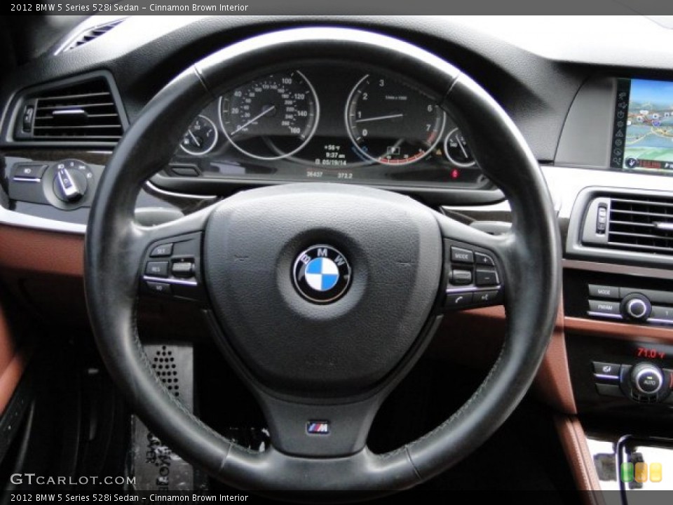 Cinnamon Brown Interior Steering Wheel for the 2012 BMW 5 Series 528i Sedan #93646270