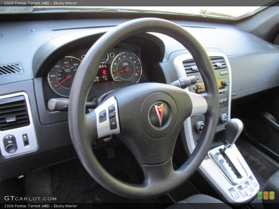 Ebony Interior Steering Wheel for the 2009 Pontiac Torrent AWD #93658000