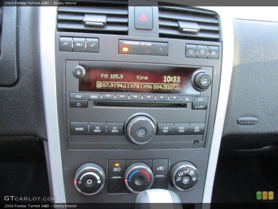 Ebony Interior Controls for the 2009 Pontiac Torrent AWD #93658042