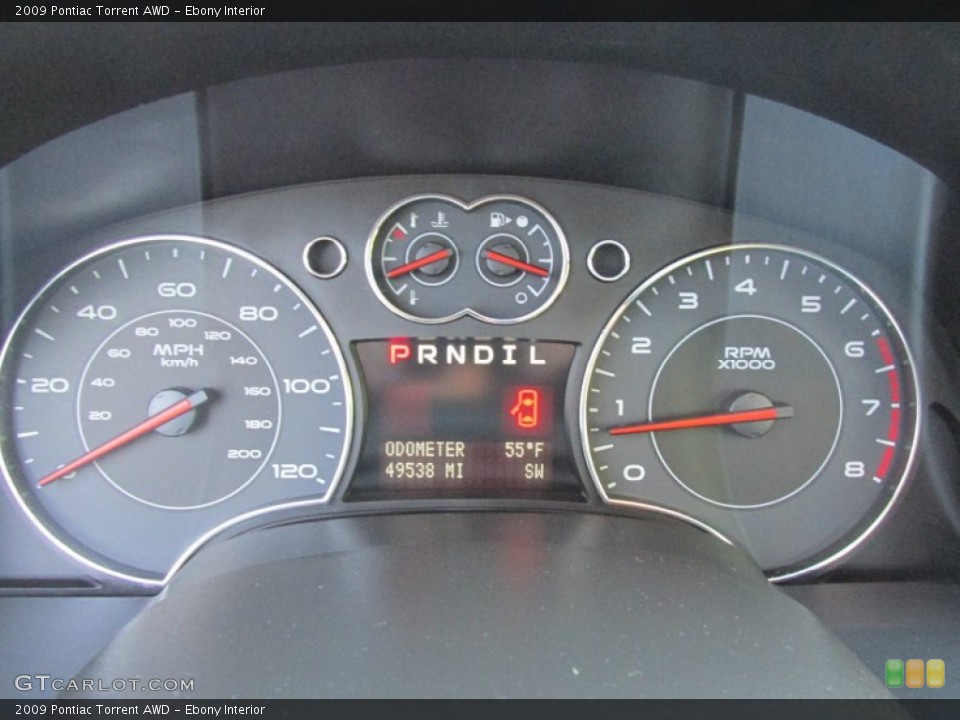 Ebony Interior Gauges for the 2009 Pontiac Torrent AWD #93658118