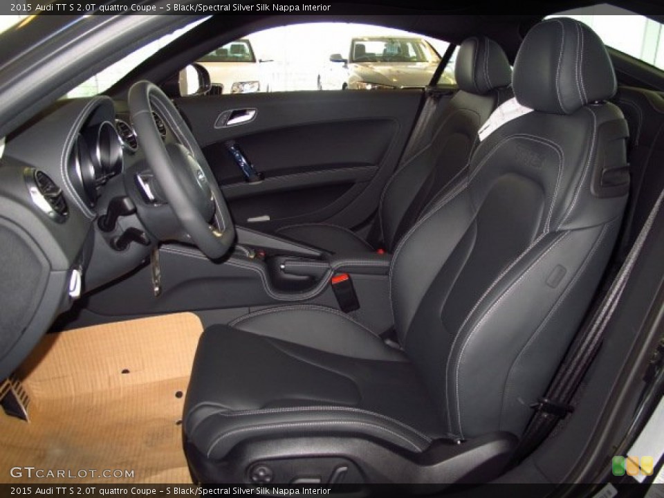 S Black/Spectral Silver Silk Nappa Interior Front Seat for the 2015 Audi TT S 2.0T quattro Coupe #93662260