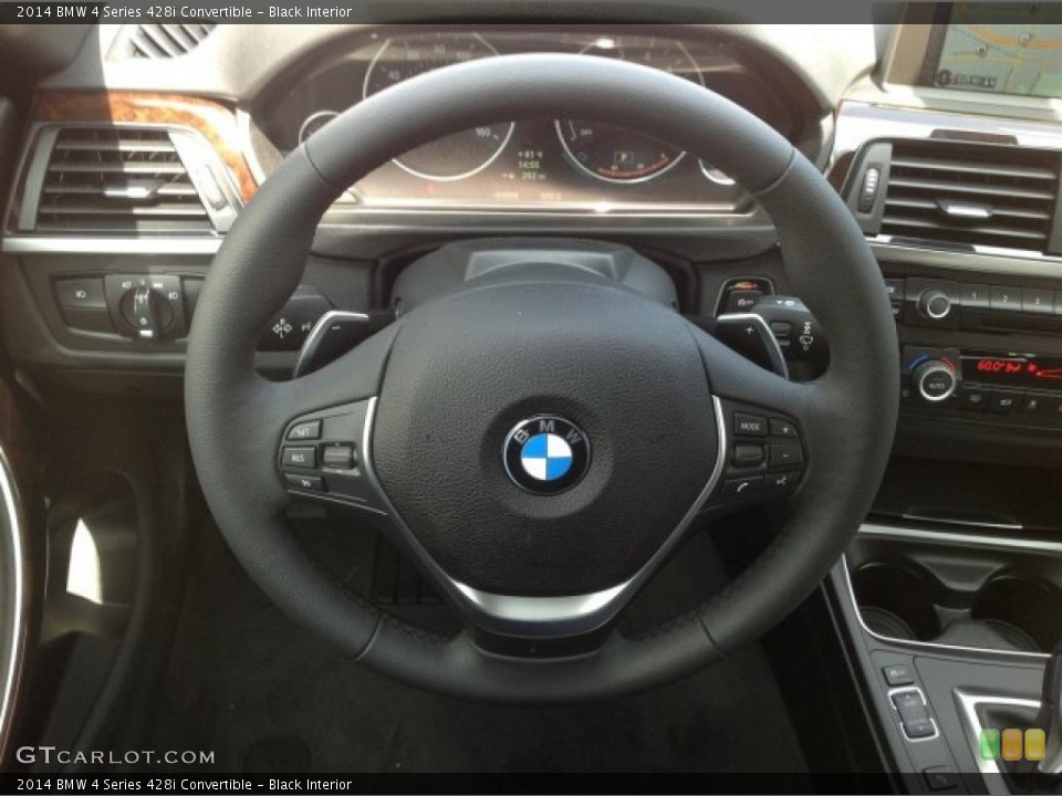Black Interior Steering Wheel for the 2014 BMW 4 Series 428i Convertible #93696074