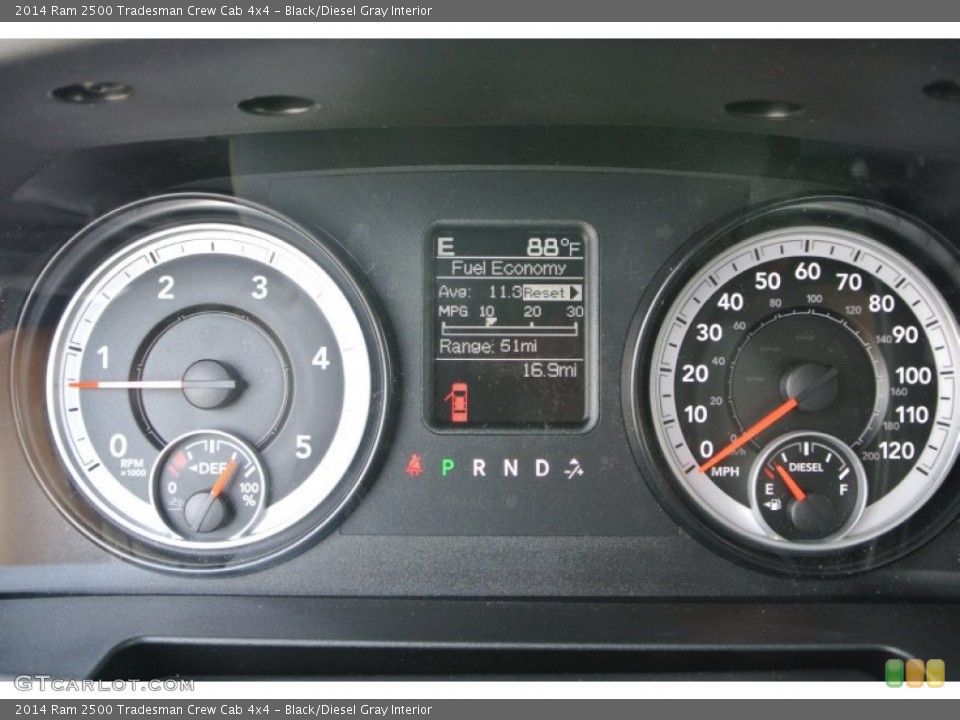 Black/Diesel Gray Interior Gauges for the 2014 Ram 2500 Tradesman Crew Cab 4x4 #93699704