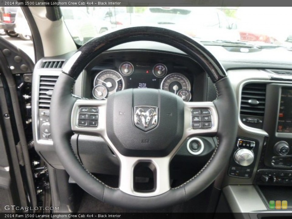 Black Interior Steering Wheel for the 2014 Ram 1500 Laramie Longhorn Crew Cab 4x4 #93711321