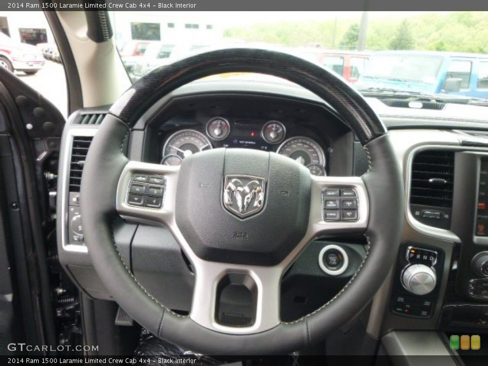 Black Interior Steering Wheel for the 2014 Ram 1500 Laramie Limited Crew Cab 4x4 #93713424