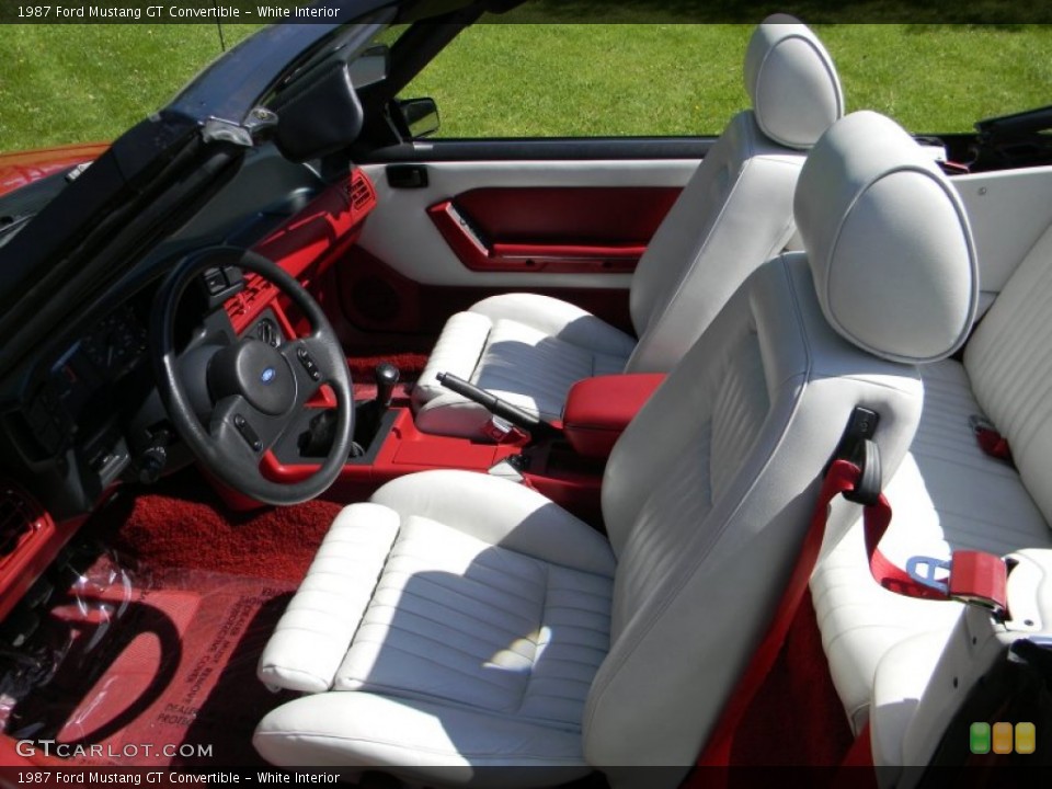White 1987 Ford Mustang Interiors