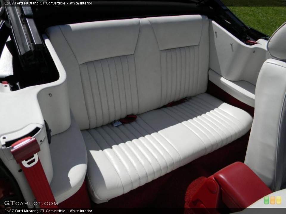 White Interior Rear Seat for the 1987 Ford Mustang GT Convertible #93727170