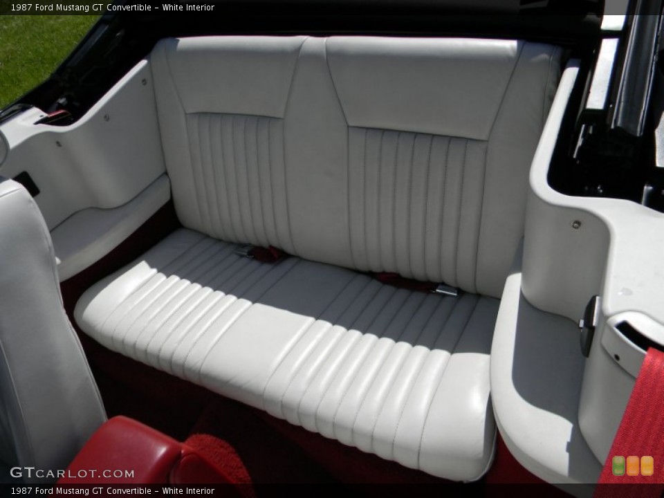 White Interior Rear Seat for the 1987 Ford Mustang GT Convertible #93727188