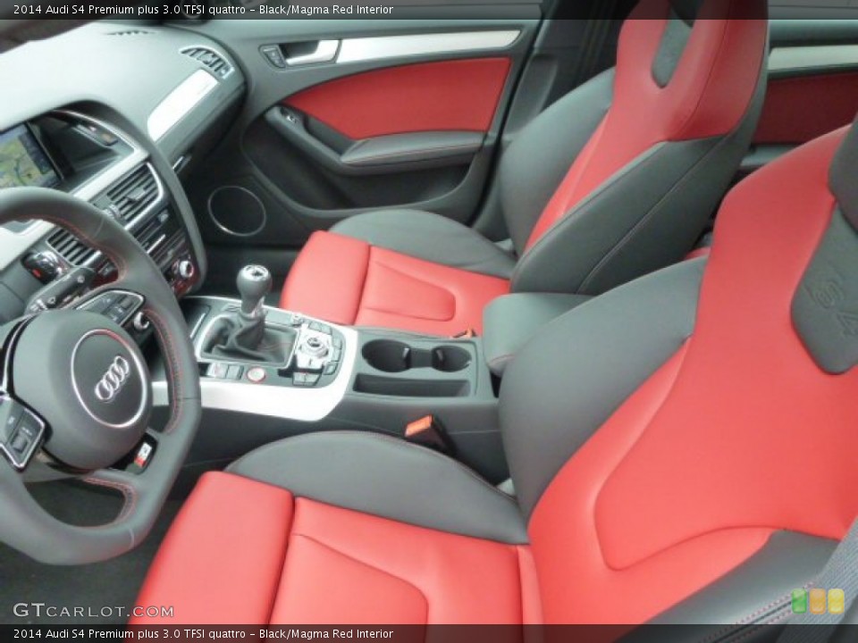 Black/Magma Red Interior Front Seat for the 2014 Audi S4 Premium plus 3.0 TFSI quattro #93752993