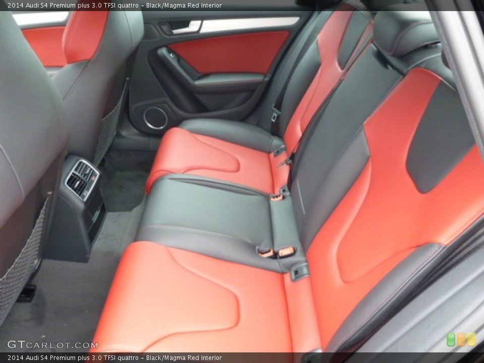 Black/Magma Red Interior Rear Seat for the 2014 Audi S4 Premium plus 3.0 TFSI quattro #93753008
