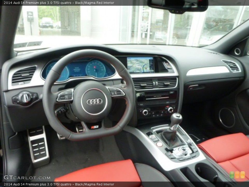 Black/Magma Red Interior Prime Interior for the 2014 Audi S4 Premium plus 3.0 TFSI quattro #93753029