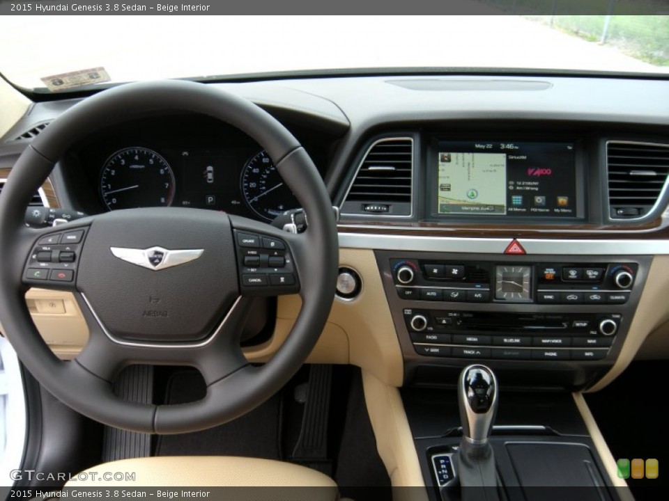 Beige Interior Dashboard for the 2015 Hyundai Genesis 3.8 Sedan #93758525