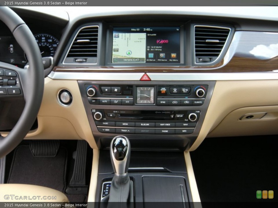 Beige Interior Controls for the 2015 Hyundai Genesis 3.8 Sedan #93758549