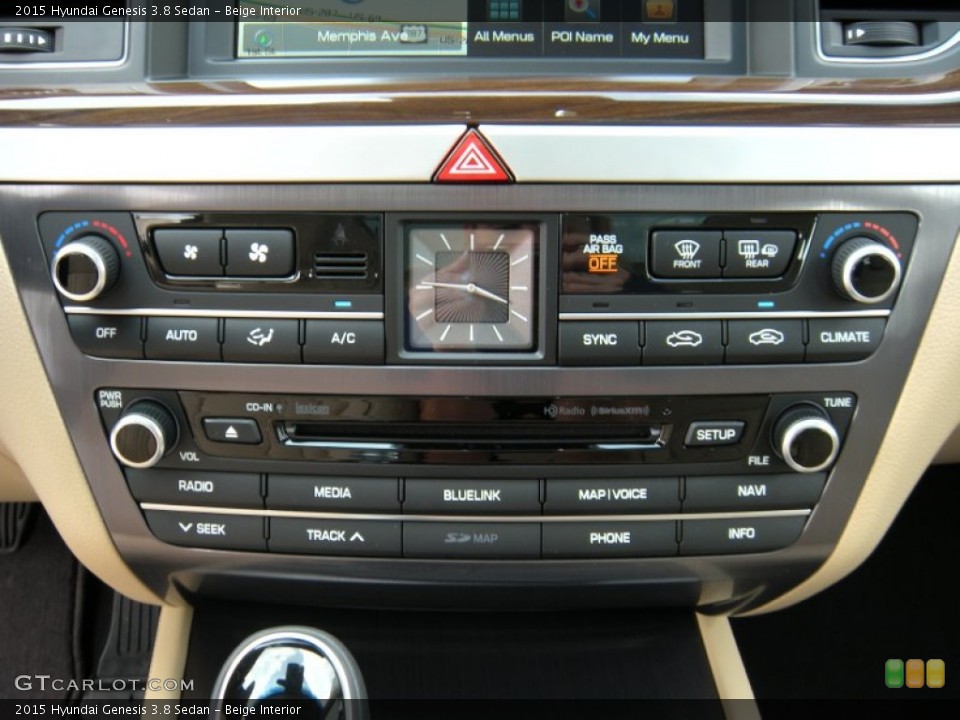 Beige Interior Controls for the 2015 Hyundai Genesis 3.8 Sedan #93758597