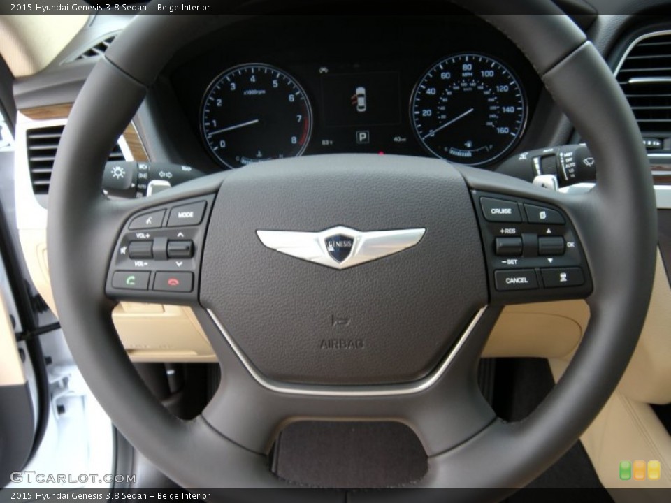 Beige Interior Steering Wheel for the 2015 Hyundai Genesis 3.8 Sedan #93758680